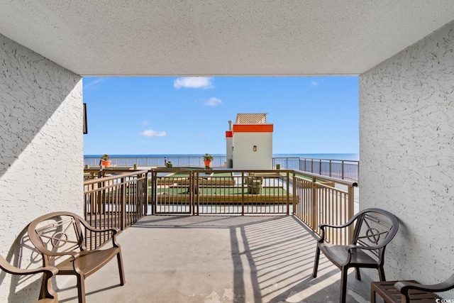 balcony with a water view