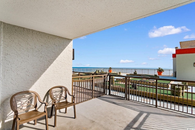 balcony with a water view