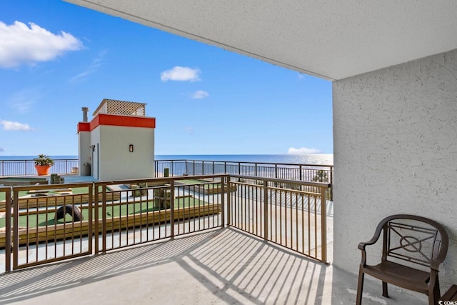 balcony with a water view