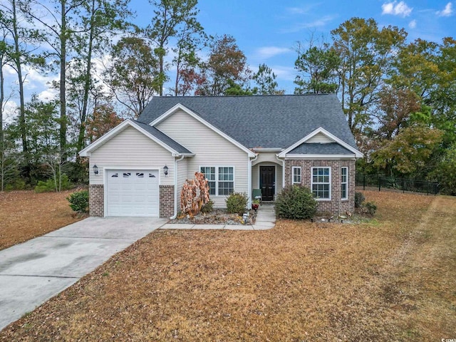 single story home featuring a garage