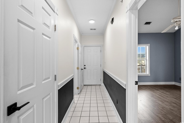 hall featuring light hardwood / wood-style floors