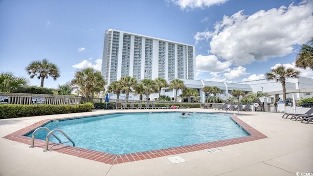 view of pool with a patio area