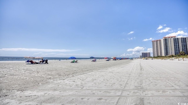 water view featuring a beach view