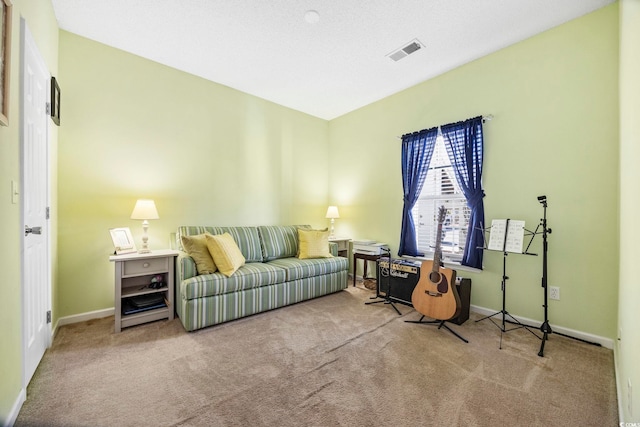 sitting room with carpet