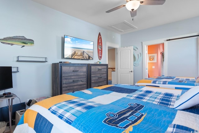 bedroom with ceiling fan