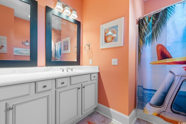 bathroom featuring vanity and tile patterned floors