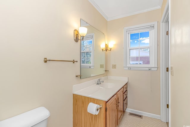 5080 Forest Dr, Loris, SC 29569 - bathroom featuring crown molding and vanity