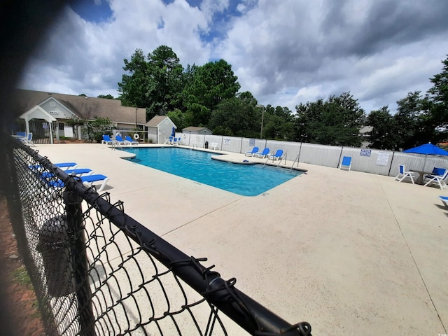 view of pool featuring a patio area