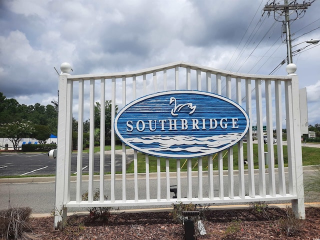 view of community sign