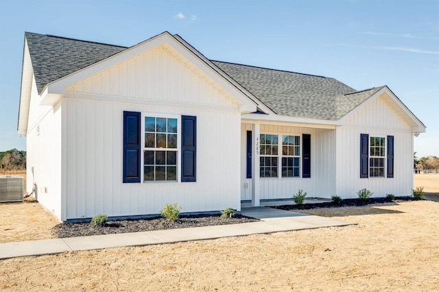 view of front of home featuring central AC