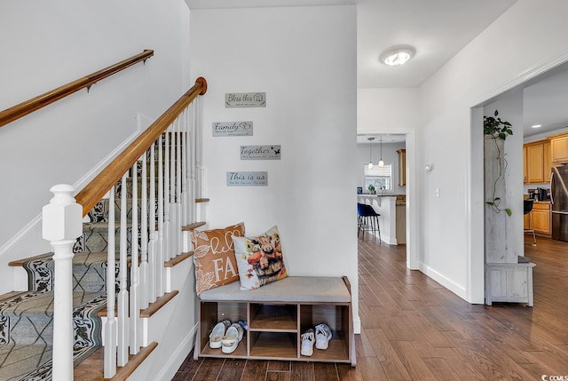 interior space with hardwood / wood-style floors