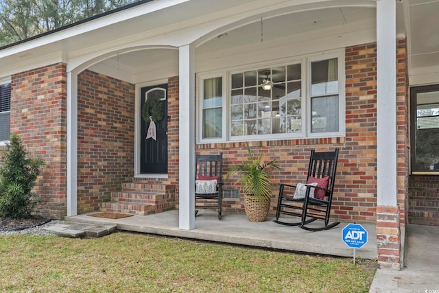 entrance to property with covered porch