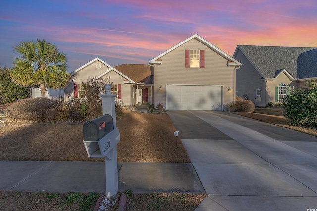 view of property with a garage