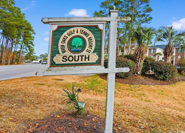 view of community sign