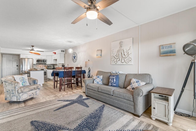 living room featuring light hardwood / wood-style floors