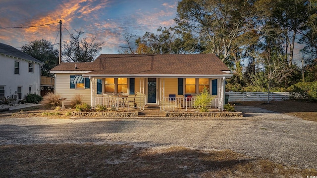 view of front of house with a porch