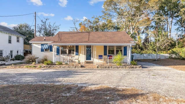 view of front of property with a porch