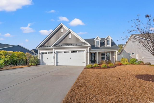 view of front facade with a garage