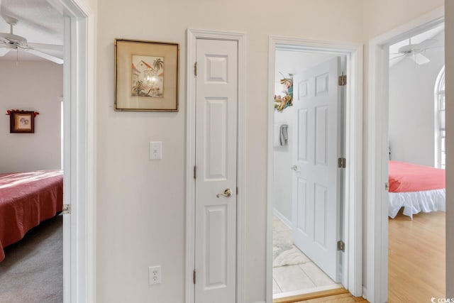 corridor featuring light hardwood / wood-style floors