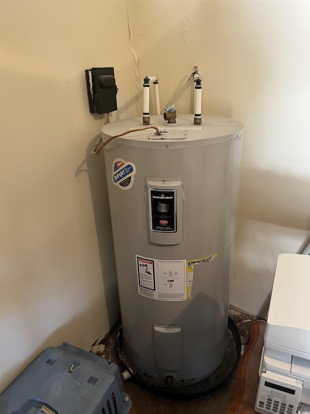 utility room with water heater