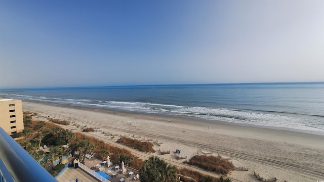 view of water feature featuring a view of the beach