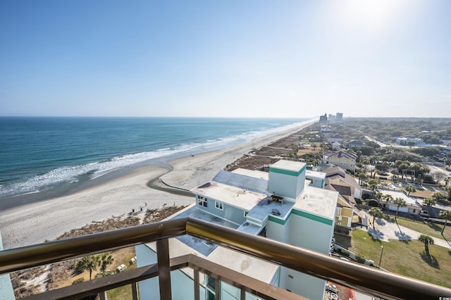 aerial view with a view of the beach and a water view