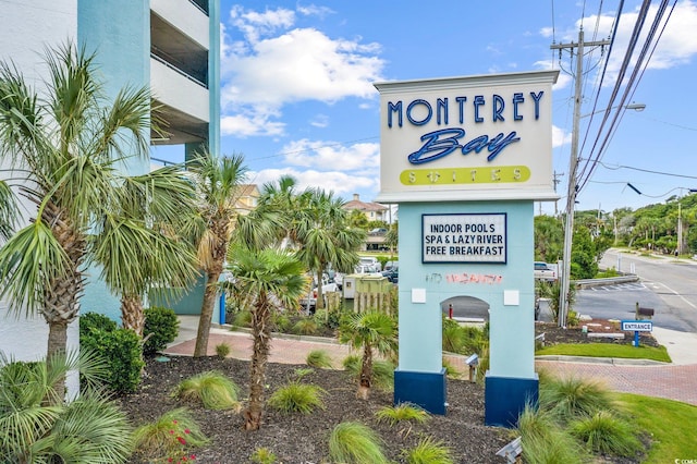 view of community sign