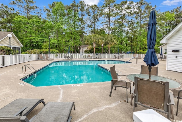 view of pool with a patio area