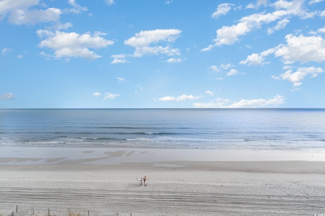 property view of water featuring a view of the beach