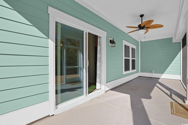 view of patio with ceiling fan