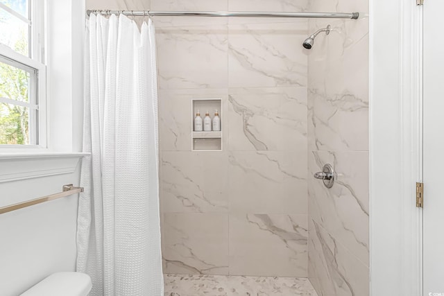 210 26th Ave S, Myrtle Beach, SC 29577 - bathroom with toilet and a marble finish shower
