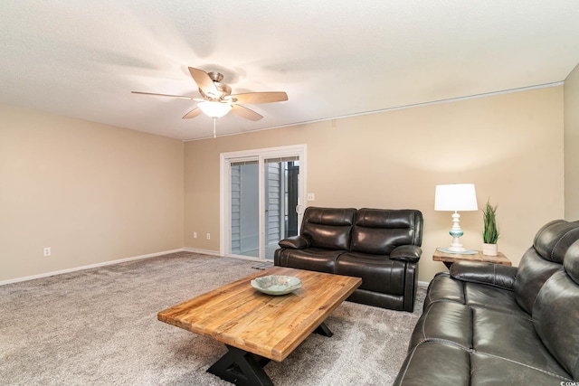 775 Plantation Dr Unit 59, Little River, SC 29566 - carpeted living room with ceiling fan and baseboards