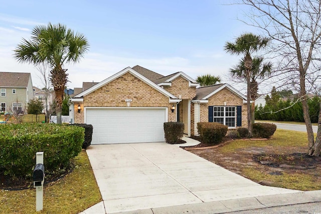 view of front facade with a garage