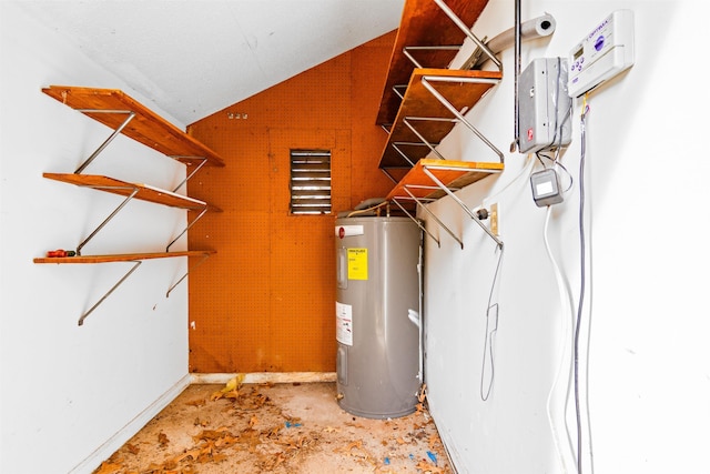 utility room featuring electric water heater