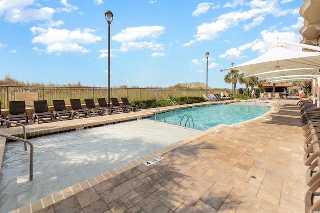 view of pool with a patio area