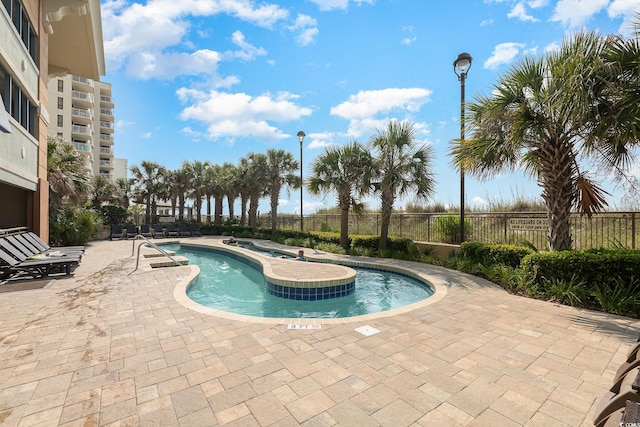 view of pool with a patio