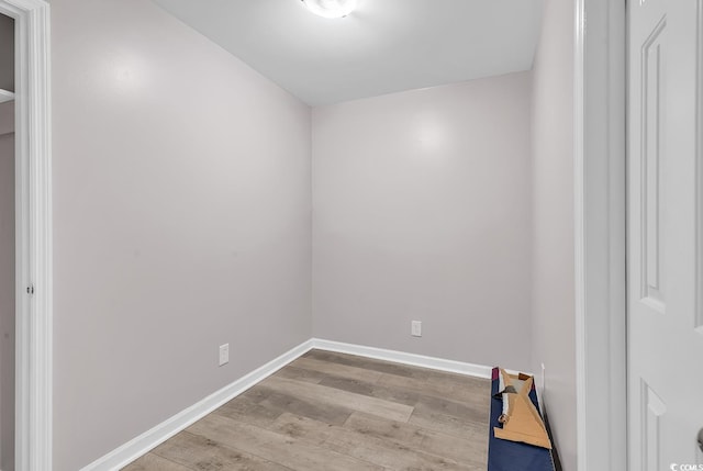 spare room with light hardwood / wood-style flooring