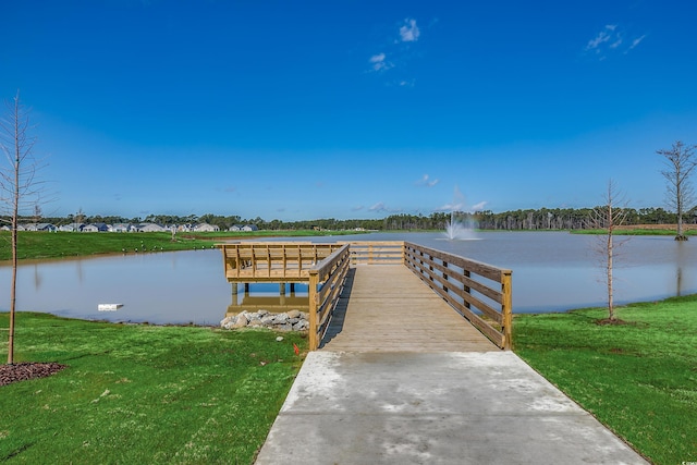 2023 Singing Palm Loop, Little River, SC 29566 - dock area with a water view and a lawn