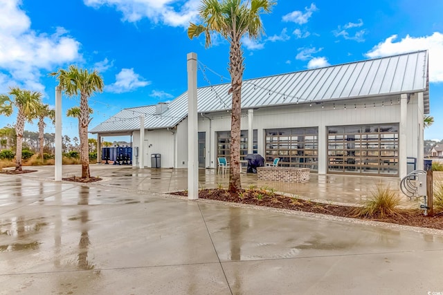 exterior space featuring a garage