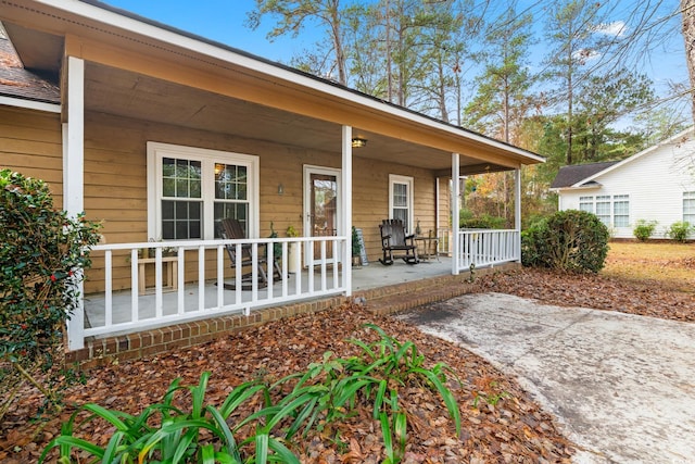 exterior space with a porch