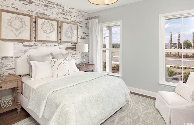 bedroom featuring light wood-type flooring