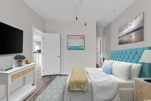 bedroom featuring light hardwood / wood-style flooring