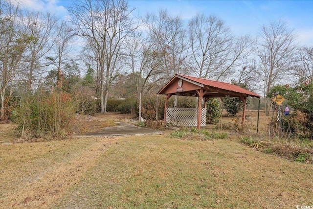 view of yard featuring a gazebo