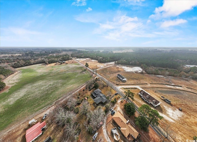 aerial view featuring a rural view