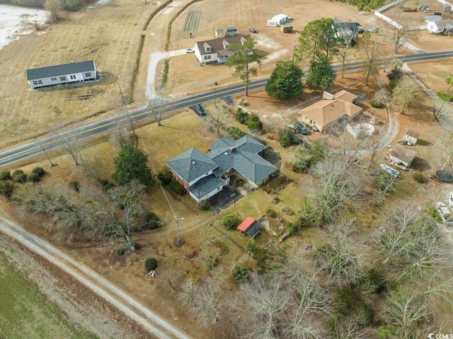 aerial view with a rural view