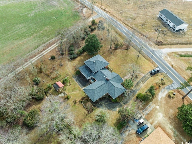 bird's eye view featuring a rural view