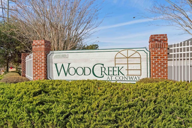 view of community sign