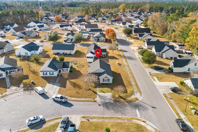 drone / aerial view with a residential view