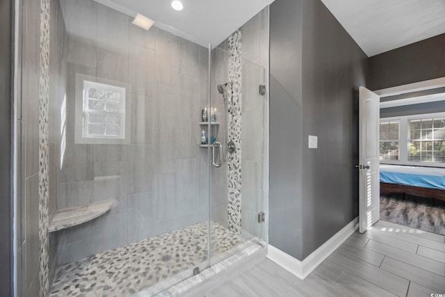 bathroom with an enclosed shower