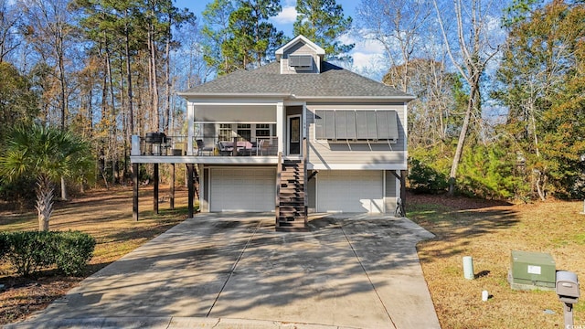 view of front of home with a garage